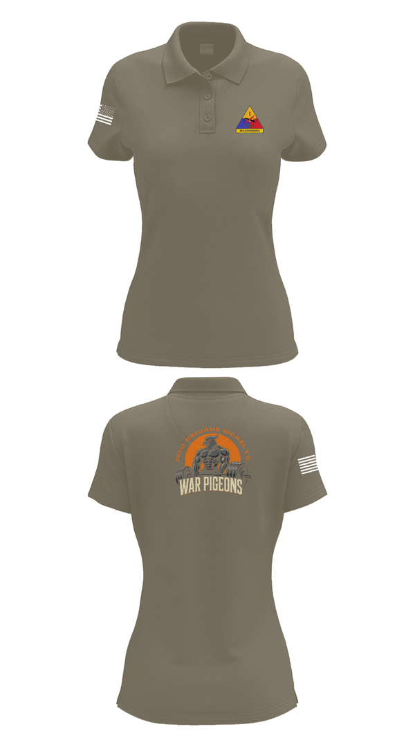 Womens Short Sleeve Performance Polo, 261st War Pigeons, Army, Teamtime, Team time, sublimation, custom sports apparel, team uniforms, spirit wear, spiritwear, sports uniforms, custom shirts, team store, custom team store, fundraiser sports, apparel fundraiser