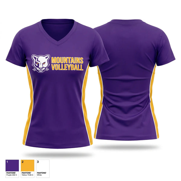 Womens Short Sleeve Vneck Shirt, Lake County Panthers, Women's Volleyball, Teamtime, Team time, sublimation, custom sports apparel, team uniforms, spirit wear, spiritwear, sports uniforms, custom shirts, team store, custom team store, fundraiser sports, apparel fundraiser