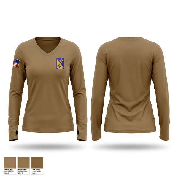 Womens Long Sleeve Vneck Shirt, 1-222d, Army, Teamtime, Team time, sublimation, custom sports apparel, team uniforms, spirit wear, spiritwear, sports uniforms, custom shirts, team store, custom team store, fundraiser sports, apparel fundraiser