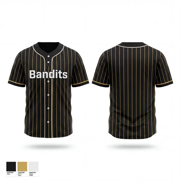 Two Button Softball Jersey, Bandits, Softball, Teamtime, Team time, sublimation, custom sports apparel, team uniforms, spirit wear, spiritwear, sports uniforms, custom shirts, team store, custom team store, fundraiser sports, apparel fundraiser