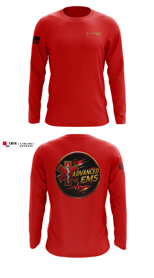 Long Sleeve Performance Shirt, Advanced EMS, EMS/EMT, Teamtime, Team time, sublimation, custom sports apparel, team uniforms, spirit wear, spiritwear, sports uniforms, custom shirts, team store, custom team store, fundraiser sports, apparel fundraiser