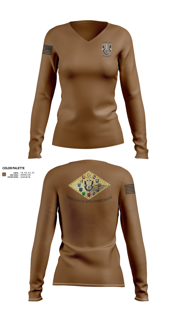 Womens Long Sleeve Vneck Shirt, 1SFC Comptroller, Army, Teamtime, Team time, sublimation, custom sports apparel, team uniforms, spirit wear, spiritwear, sports uniforms, custom shirts, team store, custom team store, fundraiser sports, apparel fundraiser