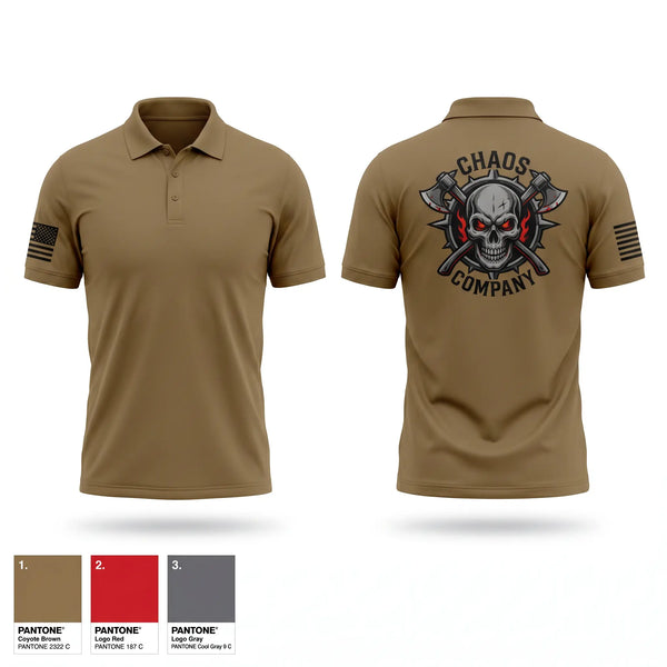 Short Sleeve Performance Polo, Chaos Company, Army, Teamtime, Team time, sublimation, custom sports apparel, team uniforms, spirit wear, spiritwear, sports uniforms, custom shirts, team store, custom team store, fundraiser sports, apparel fundraiser