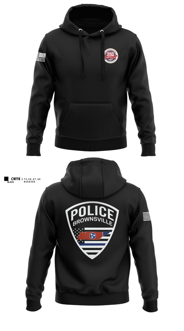 Hoodie, Brownsville Police Department, Police, Teamtime, Team time, sublimation, custom sports apparel, team uniforms, spirit wear, spiritwear, sports uniforms, custom shirts, team store, custom team store, fundraiser sports, apparel fundraiser