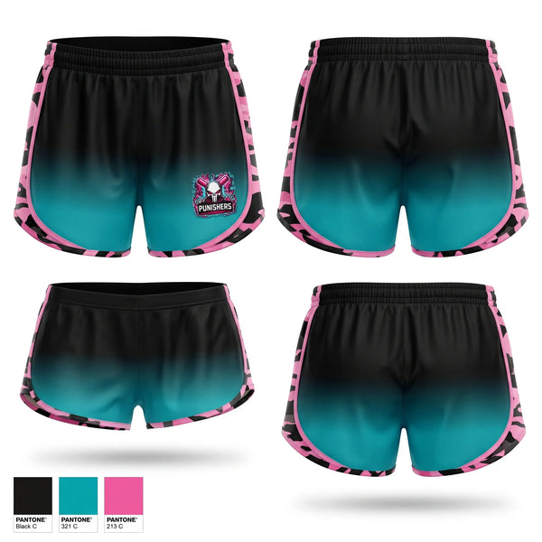 Womens Shorts, Chicago Heights Punishers, Softball, Teamtime, Team time, sublimation, custom sports apparel, team uniforms, spirit wear, spiritwear, sports uniforms, custom shirts, team store, custom team store, fundraiser sports, apparel fundraiser