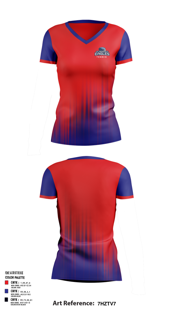 Womens Short Sleeve Vneck Shirt, SBA Eagles Tennis, Tennis, Teamtime, Team time, sublimation, custom sports apparel, team uniforms, spirit wear, spiritwear, sports uniforms, custom shirts, team store, custom team store, fundraiser sports, apparel fundraiser