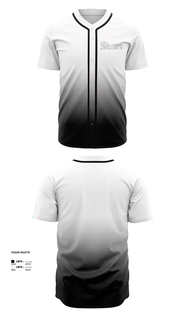 Full Button Baseball Jersey, Central Washington Sixers, Baseball, Teamtime, Team time, sublimation, custom sports apparel, team uniforms, spirit wear, spiritwear, sports uniforms, custom shirts, team store, custom team store, fundraiser sports, apparel fundraiser