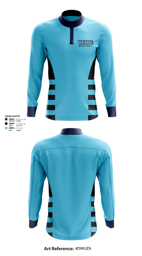Quarter Zip Jacket, Waianae, Men's Basketball, Teamtime, Team time, sublimation, custom sports apparel, team uniforms, spirit wear, spiritwear, sports uniforms, custom shirts, team store, custom team store, fundraiser sports, apparel fundraiser