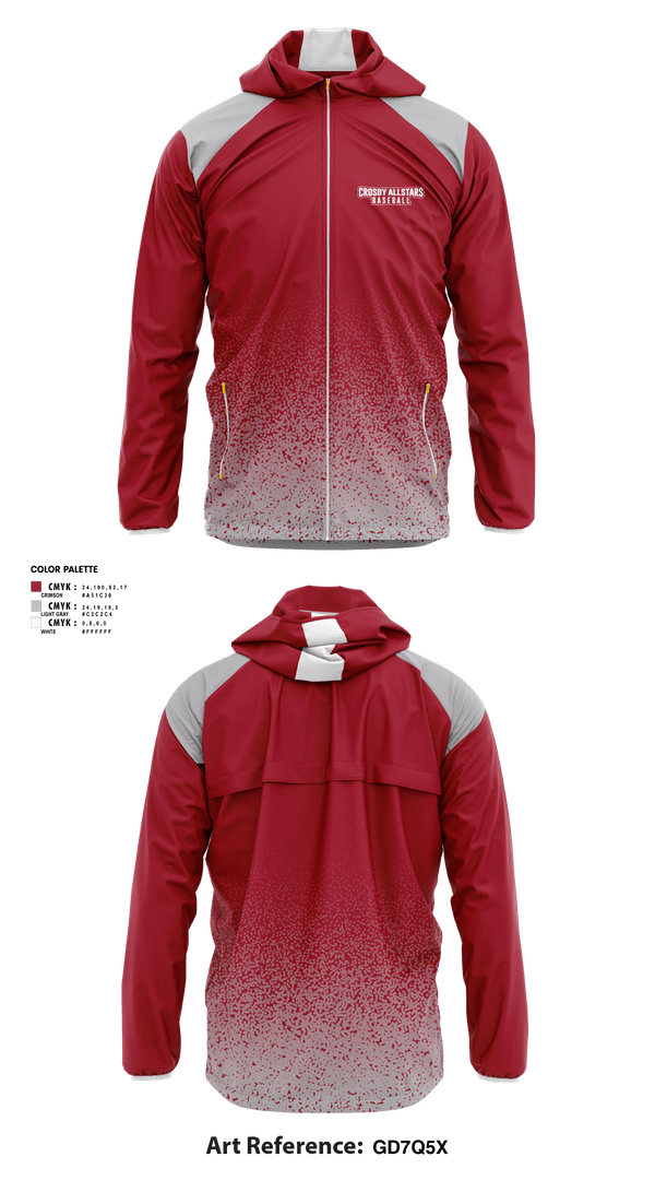 Windbreaker, Crosby Allstars, Baseball, Teamtime, Team time, sublimation, custom sports apparel, team uniforms, spirit wear, spiritwear, sports uniforms, custom shirts, team store, custom team store, fundraiser sports, apparel fundraiser