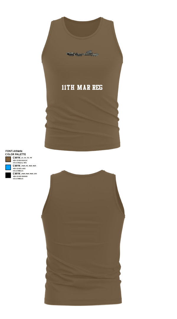 Tank Top, 11Th MAR REG, Marines, Teamtime, Team time, sublimation, custom sports apparel, team uniforms, spirit wear, spiritwear, sports uniforms, custom shirts, team store, custom team store, fundraiser sports, apparel fundraiser