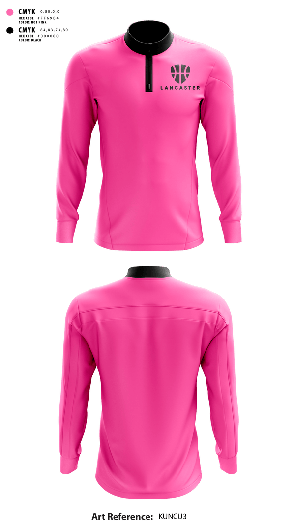 Quarter Zip Jacket, Lancaster, Women's Basketball, Teamtime, Team time, sublimation, custom sports apparel, team uniforms, spirit wear, spiritwear, sports uniforms, custom shirts, team store, custom team store, fundraiser sports, apparel fundraiser