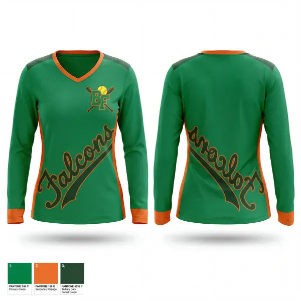 Womens Long Sleeve Vneck Shirt, Benjamin Franklin High School Softball, Softball, Teamtime, Team time, sublimation, custom sports apparel, team uniforms, spirit wear, spiritwear, sports uniforms, custom shirts, team store, custom team store, fundraiser sports, apparel fundraiser