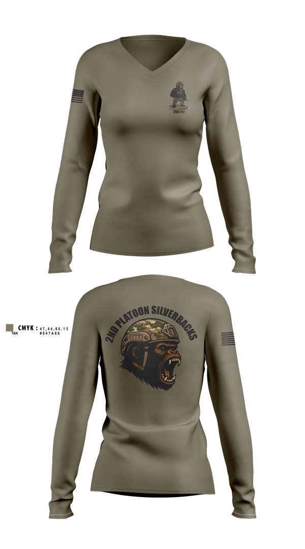 Womens Long Sleeve Vneck Shirt, 1136th MP Co, , Teamtime, Team time, sublimation, custom sports apparel, team uniforms, spirit wear, spiritwear, sports uniforms, custom shirts, team store, custom team store, fundraiser sports, apparel fundraiser