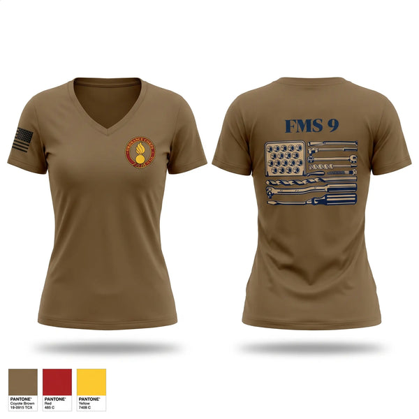 Womens Short Sleeve Vneck Shirt, FMS #9, Army, Teamtime, Team time, sublimation, custom sports apparel, team uniforms, spirit wear, spiritwear, sports uniforms, custom shirts, team store, custom team store, fundraiser sports, apparel fundraiser