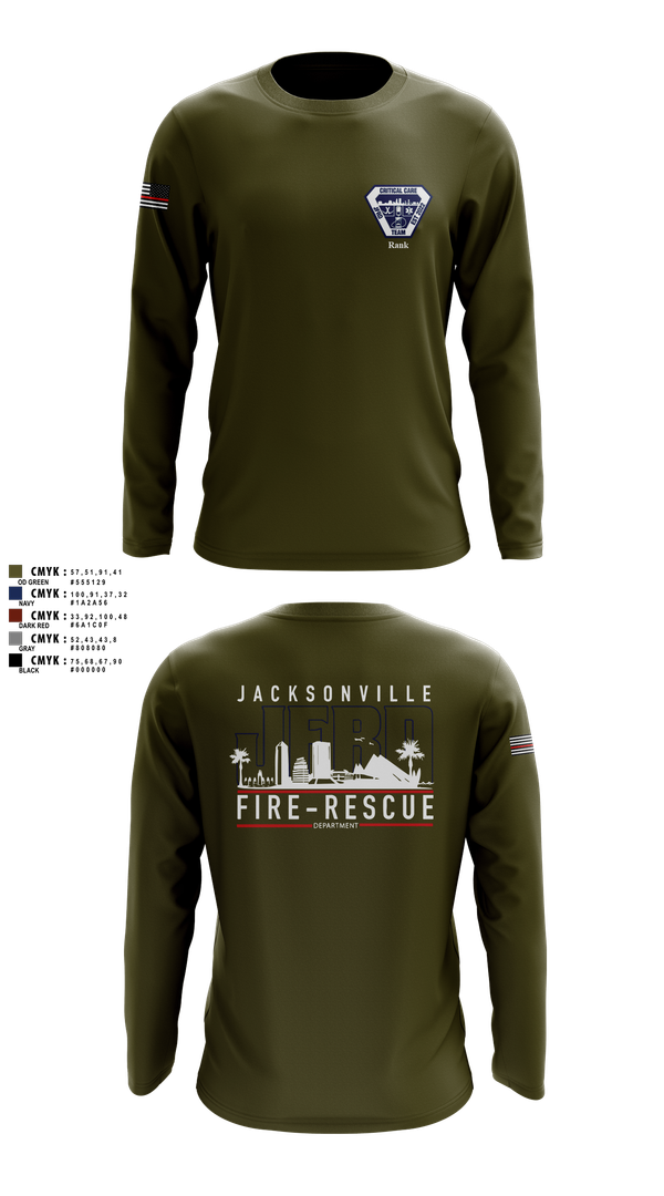 Long Sleeve Performance Shirt, JFRD Critical Care Team, Fire Department, Teamtime, Team time, sublimation, custom sports apparel, team uniforms, spirit wear, spiritwear, sports uniforms, custom shirts, team store, custom team store, fundraiser sports, apparel fundraiser
