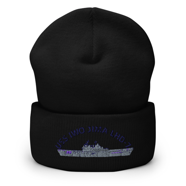 USS IWO JIMA LHD7 FRG Cuffed Beanie | Yupoong 1501KC