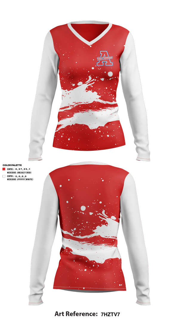 Womens Long Sleeve Vneck Shirt, TW ANDREWS, , Teamtime, Team time, sublimation, custom sports apparel, team uniforms, spirit wear, spiritwear, sports uniforms, custom shirts, team store, custom team store, fundraiser sports, apparel fundraiser
