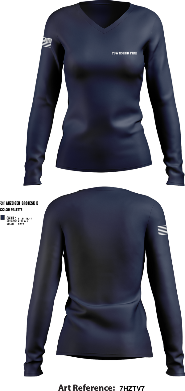 Womens Long Sleeve Vneck Shirt, Townsend Fire, , Teamtime, Team time, sublimation, custom sports apparel, team uniforms, spirit wear, spiritwear, sports uniforms, custom shirts, team store, custom team store, fundraiser sports, apparel fundraiser