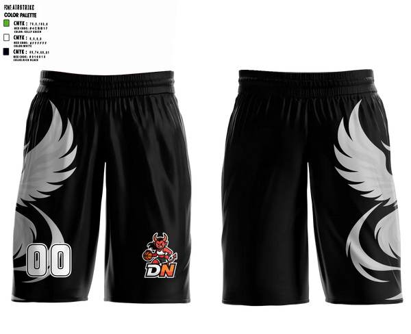 Womens Basketball Shorts, Demon Nation, Women's Basketball, Teamtime, Team time, sublimation, custom sports apparel, team uniforms, spirit wear, spiritwear, sports uniforms, custom shirts, team store, custom team store, fundraiser sports, apparel fundraiser