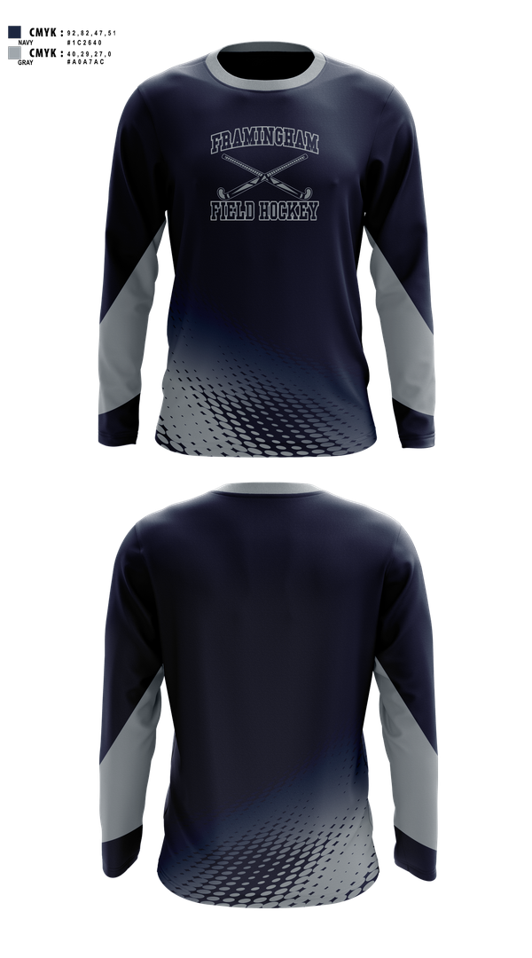 Long Sleeve Performance Shirt, Framingham Field Hockey, Field Hockey, Teamtime, Team time, sublimation, custom sports apparel, team uniforms, spirit wear, spiritwear, sports uniforms, custom shirts, team store, custom team store, fundraiser sports, apparel fundraiser