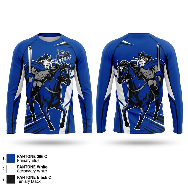 Long Sleeve Performance Shirt, Trinity High School Wrestling, Wrestling, Teamtime, Team time, sublimation, custom sports apparel, team uniforms, spirit wear, spiritwear, sports uniforms, custom shirts, team store, custom team store, fundraiser sports, apparel fundraiser