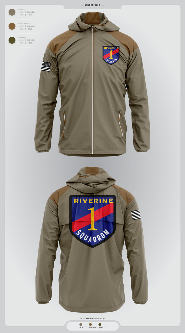 Windbreaker, Riverine Squadron One, , Teamtime, Team time, sublimation, custom sports apparel, team uniforms, spirit wear, spiritwear, sports uniforms, custom shirts, team store, custom team store, fundraiser sports, apparel fundraiser