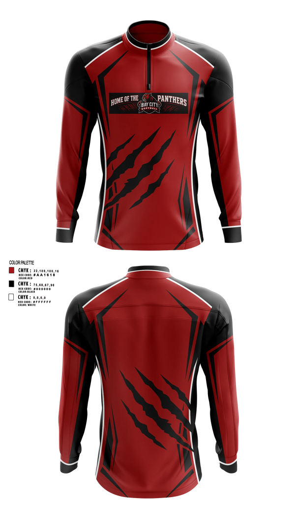 Quarter Zip Jacket, Bay city panthers, Softball, Teamtime, Team time, sublimation, custom sports apparel, team uniforms, spirit wear, spiritwear, sports uniforms, custom shirts, team store, custom team store, fundraiser sports, apparel fundraiser