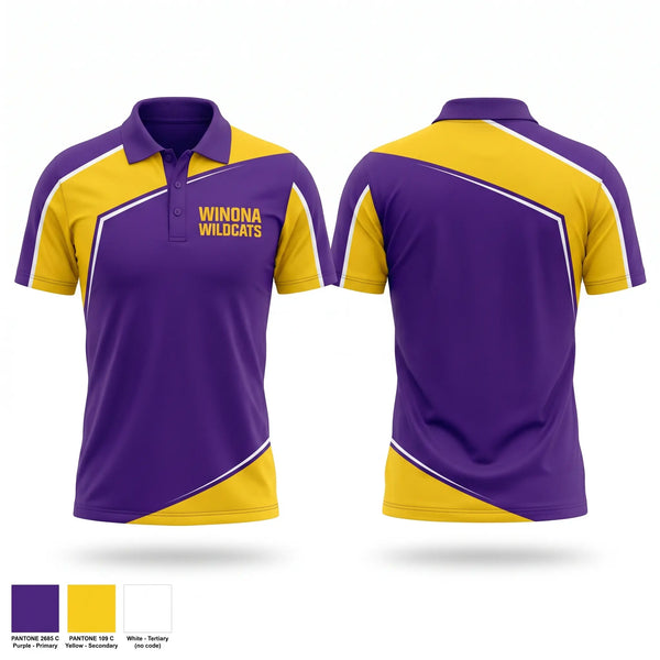 Short Sleeve Performance Polo, Winona Wildcats, Baseball, Teamtime, Team time, sublimation, custom sports apparel, team uniforms, spirit wear, spiritwear, sports uniforms, custom shirts, team store, custom team store, fundraiser sports, apparel fundraiser