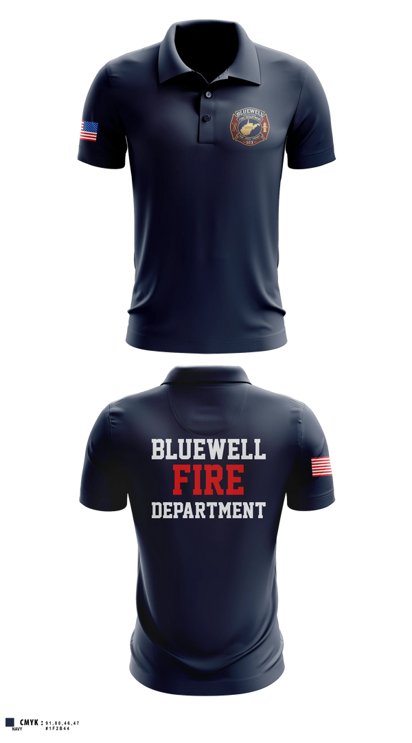 Short Sleeve Performance Polo, Bluewell Volunteer Fire Department, Fire Department, Teamtime, Team time, sublimation, custom sports apparel, team uniforms, spirit wear, spiritwear, sports uniforms, custom shirts, team store, custom team store, fundraiser sports, apparel fundraiser