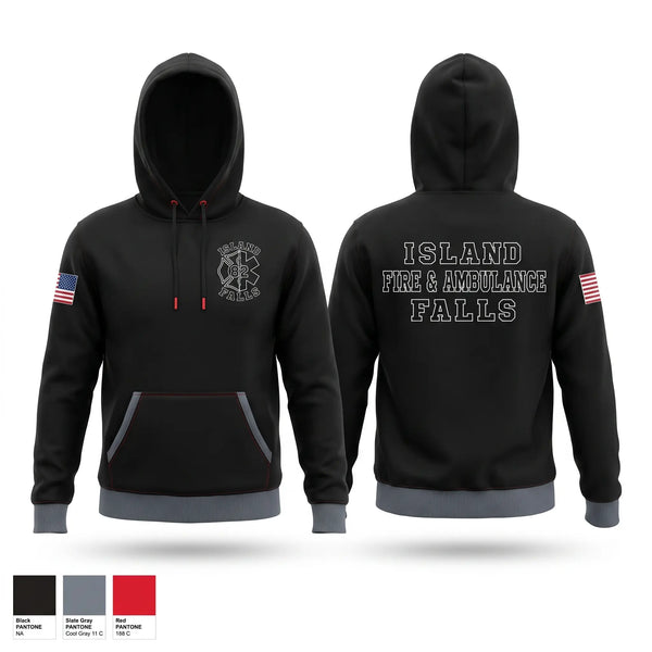 Hoodie, Island Falls Fire & Ambulance, Fire Department, Teamtime, Team time, sublimation, custom sports apparel, team uniforms, spirit wear, spiritwear, sports uniforms, custom shirts, team store, custom team store, fundraiser sports, apparel fundraiser