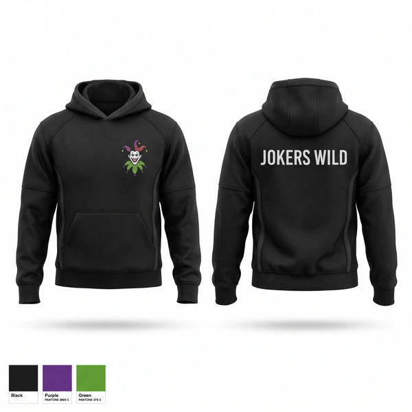 Hoodie, “JOKERS WILD”, , Teamtime, Team time, sublimation, custom sports apparel, team uniforms, spirit wear, spiritwear, sports uniforms, custom shirts, team store, custom team store, fundraiser sports, apparel fundraiser