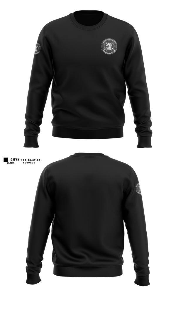 Crew Neck Sweatshirt, Springfield CNT, Police, Teamtime, Team time, sublimation, custom sports apparel, team uniforms, spirit wear, spiritwear, sports uniforms, custom shirts, team store, custom team store, fundraiser sports, apparel fundraiser