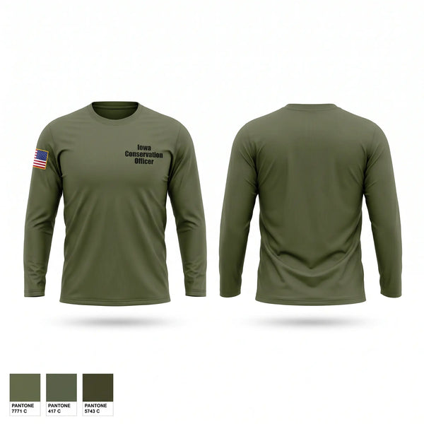 Long Sleeve Performance Shirt, Iowa Conservation Officer, Police, Teamtime, Team time, sublimation, custom sports apparel, team uniforms, spirit wear, spiritwear, sports uniforms, custom shirts, team store, custom team store, fundraiser sports, apparel fundraiser
