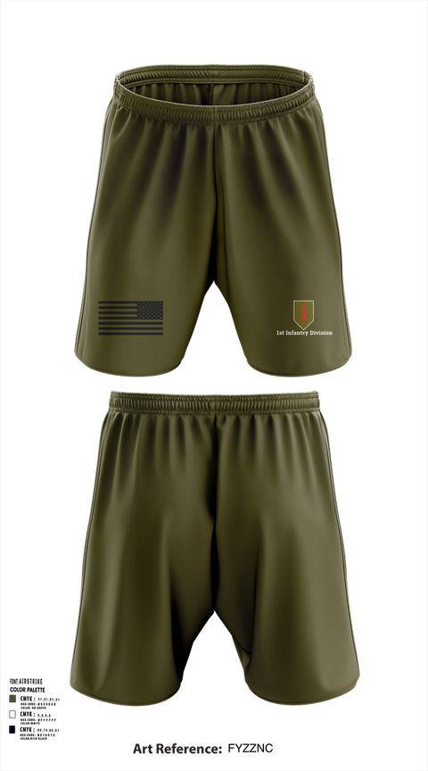 Athletic Shorts With Pockets, 1st Infantry Division, , Teamtime, Team time, sublimation, custom sports apparel, team uniforms, spirit wear, spiritwear, sports uniforms, custom shirts, team store, custom team store, fundraiser sports, apparel fundraiser