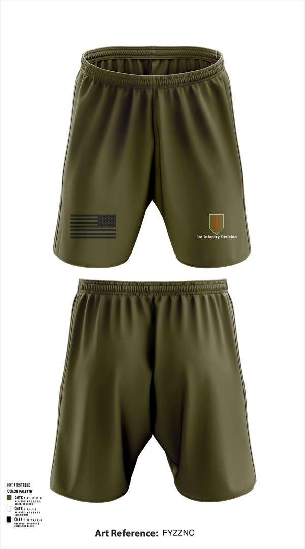 Athletic Shorts With Pockets, 1st Infantry Division, , Teamtime, Team time, sublimation, custom sports apparel, team uniforms, spirit wear, spiritwear, sports uniforms, custom shirts, team store, custom team store, fundraiser sports, apparel fundraiser