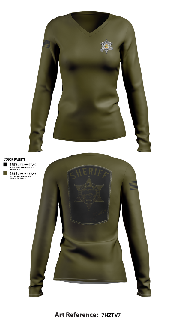 Womens Long Sleeve Vneck Shirt, Crawford county investigations bureau, Police, Teamtime, Team time, sublimation, custom sports apparel, team uniforms, spirit wear, spiritwear, sports uniforms, custom shirts, team store, custom team store, fundraiser sports, apparel fundraiser