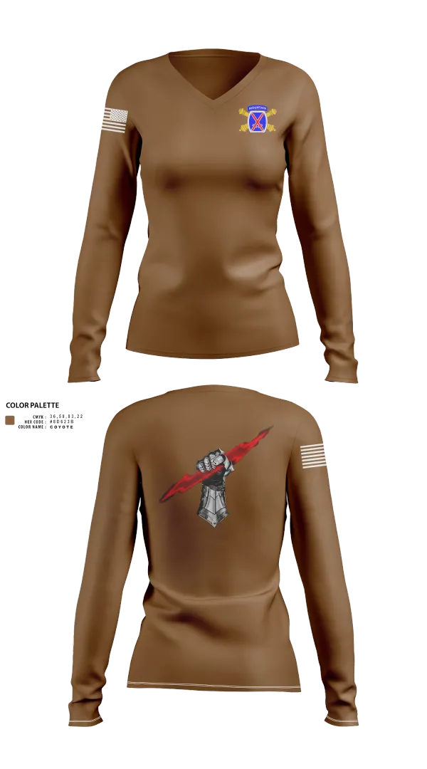 Womens Long Sleeve Vneck Shirt, 10mtn FIST, , Teamtime, Team time, sublimation, custom sports apparel, team uniforms, spirit wear, spiritwear, sports uniforms, custom shirts, team store, custom team store, fundraiser sports, apparel fundraiser