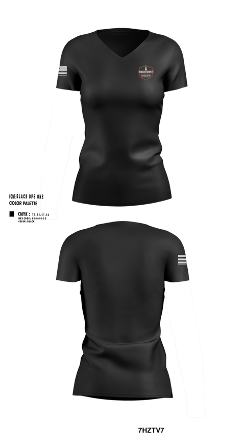 Womens Short Sleeve Vneck Shirt, Watchtower Tactical, , Teamtime, Team time, sublimation, custom sports apparel, team uniforms, spirit wear, spiritwear, sports uniforms, custom shirts, team store, custom team store, fundraiser sports, apparel fundraiser
