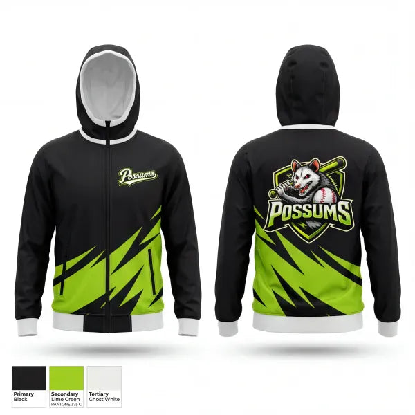 Windbreaker, Possums, Baseball, Teamtime, Team time, sublimation, custom sports apparel, team uniforms, spirit wear, spiritwear, sports uniforms, custom shirts, team store, custom team store, fundraiser sports, apparel fundraiser