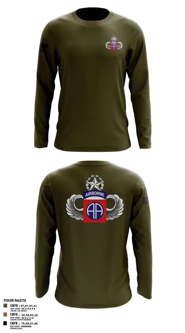 Long Sleeve Performance Shirt, HHC 82nd ABN Division, , Teamtime, Team time, sublimation, custom sports apparel, team uniforms, spirit wear, spiritwear, sports uniforms, custom shirts, team store, custom team store, fundraiser sports, apparel fundraiser