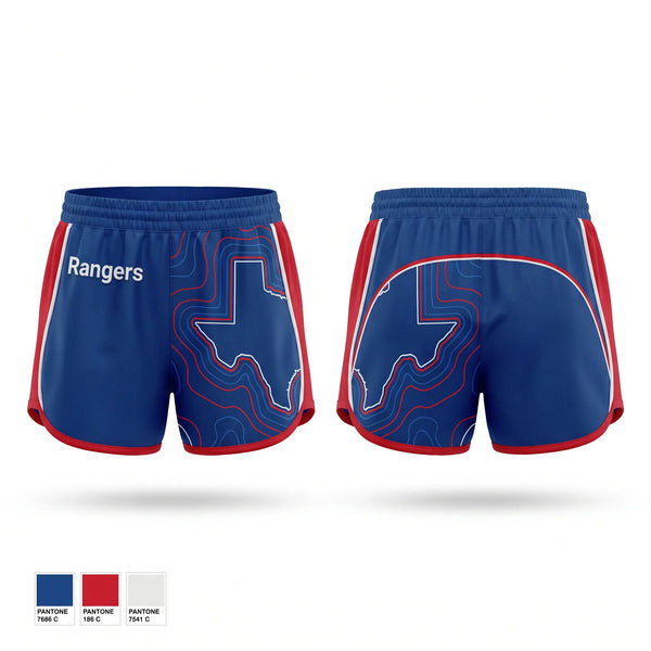 Womens Shorts, Rangers, Softball, Teamtime, Team time, sublimation, custom sports apparel, team uniforms, spirit wear, spiritwear, sports uniforms, custom shirts, team store, custom team store, fundraiser sports, apparel fundraiser