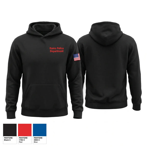 Hoodie, Roma Police Department, Police, Teamtime, Team time, sublimation, custom sports apparel, team uniforms, spirit wear, spiritwear, sports uniforms, custom shirts, team store, custom team store, fundraiser sports, apparel fundraiser