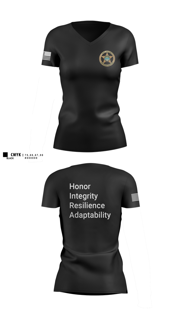 Womens Short Sleeve Vneck Shirt, Apex Security and Investigations, , Teamtime, Team time, sublimation, custom sports apparel, team uniforms, spirit wear, spiritwear, sports uniforms, custom shirts, team store, custom team store, fundraiser sports, apparel fundraiser