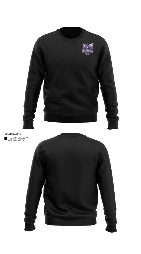 Crew Neck Sweatshirt, North Shore Swarm Rugby, Rugby, Teamtime, Team time, sublimation, custom sports apparel, team uniforms, spirit wear, spiritwear, sports uniforms, custom shirts, team store, custom team store, fundraiser sports, apparel fundraiser