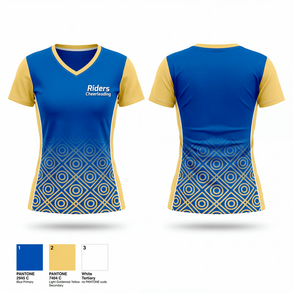Womens Short Sleeve Vneck Shirt, Riders Cheerleading, Cheer, Teamtime, Team time, sublimation, custom sports apparel, team uniforms, spirit wear, spiritwear, sports uniforms, custom shirts, team store, custom team store, fundraiser sports, apparel fundraiser