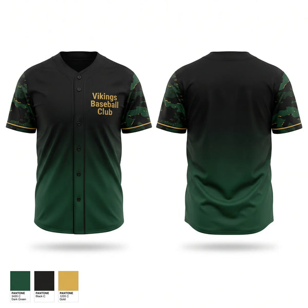 Full Button Baseball Jersey, Vikings Baseball Club, Baseball, Teamtime, Team time, sublimation, custom sports apparel, team uniforms, spirit wear, spiritwear, sports uniforms, custom shirts, team store, custom team store, fundraiser sports, apparel fundraiser