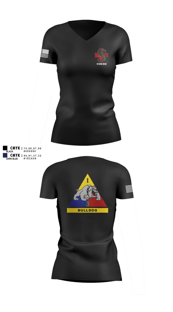 Womens Short Sleeve Vneck Shirt, 123rd BSB, Army, Teamtime, Team time, sublimation, custom sports apparel, team uniforms, spirit wear, spiritwear, sports uniforms, custom shirts, team store, custom team store, fundraiser sports, apparel fundraiser
