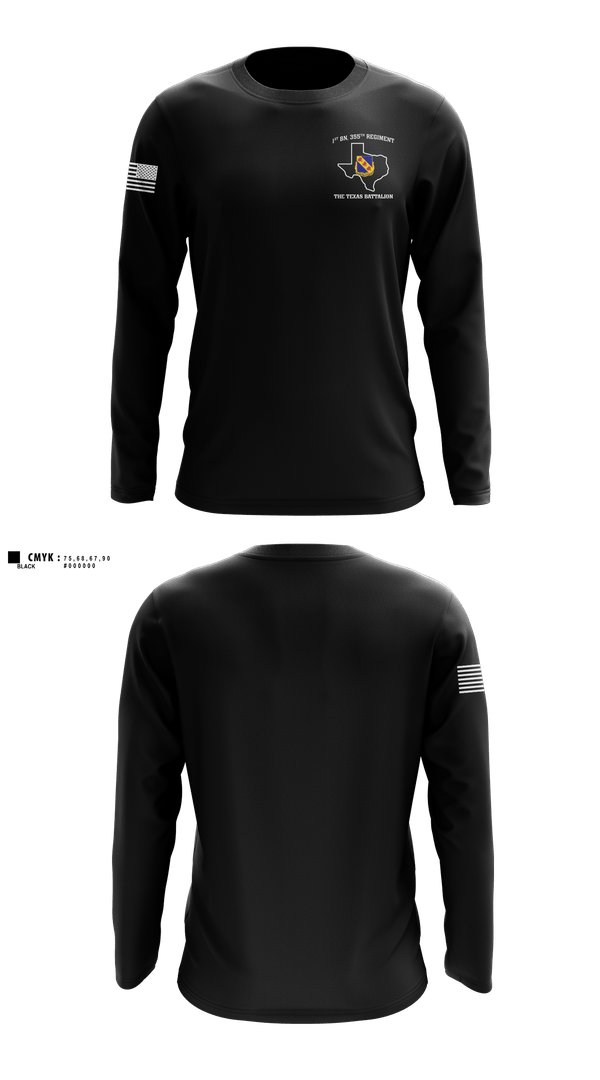 Long Sleeve Performance Shirt, 1st BN, 355th Regiment, Army, Teamtime, Team time, sublimation, custom sports apparel, team uniforms, spirit wear, spiritwear, sports uniforms, custom shirts, team store, custom team store, fundraiser sports, apparel fundraiser