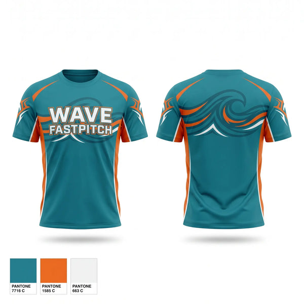 Short Sleeve Performance Shirt, Wave Fastpitch, Softball, Teamtime, Team time, sublimation, custom sports apparel, team uniforms, spirit wear, spiritwear, sports uniforms, custom shirts, team store, custom team store, fundraiser sports, apparel fundraiser