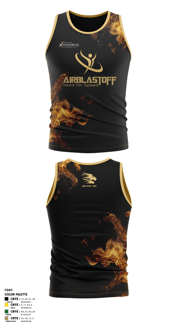 Tank Top, Airblastoff Lions, Track & Field, Teamtime, Team time, sublimation, custom sports apparel, team uniforms, spirit wear, spiritwear, sports uniforms, custom shirts, team store, custom team store, fundraiser sports, apparel fundraiser